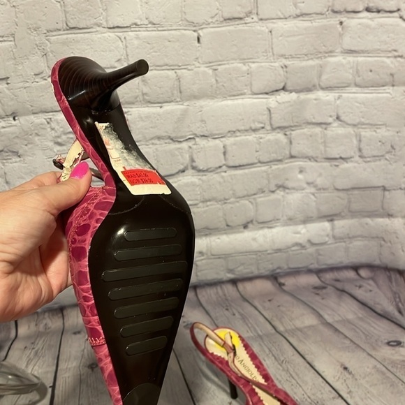 Enzo Angiolini pink leather sling back heels new never worn size 8 - Picture 3 of 6